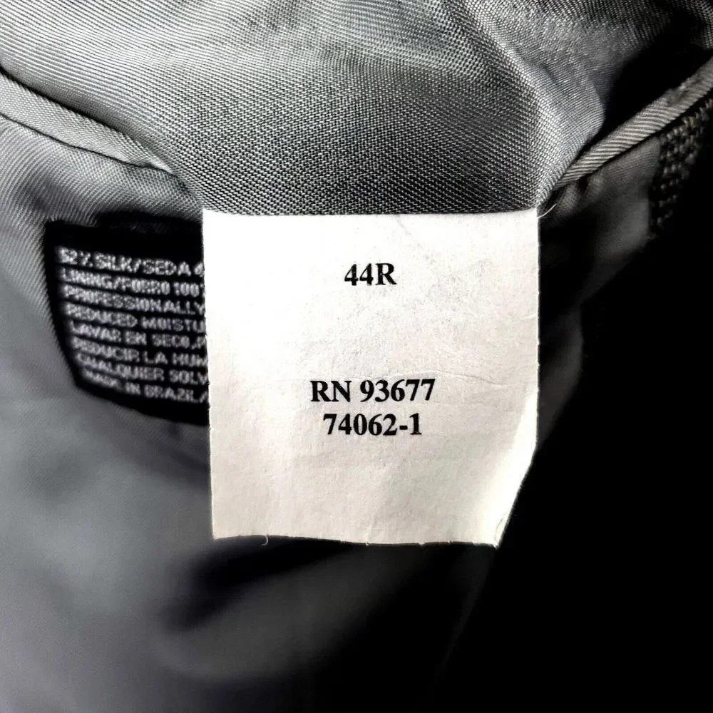 Stafford Executive Wool‎ Silk 3 Button Sport Coat 42R Black White Check